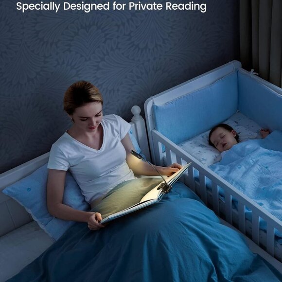 Willow Book Light for Reading in Bed, 10LED Bright Reading Light, 3 Colors & 3 B - Picture 5 of 6